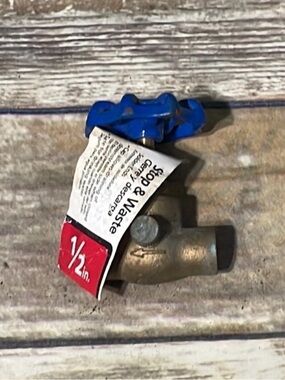 1/2 in. Brass Stop & Waste Valve with Blue Handle